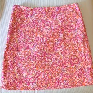 Lilly Pulitzer orange/pink patterned skirt
